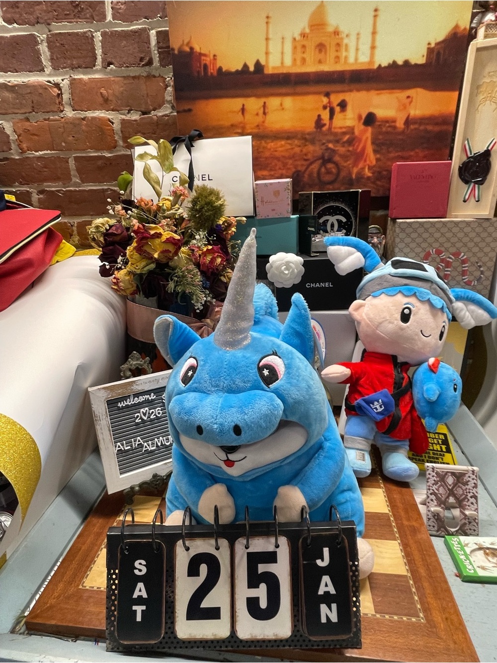 Nanco / Gray {Hamster} In Blue Unicorn Suit and